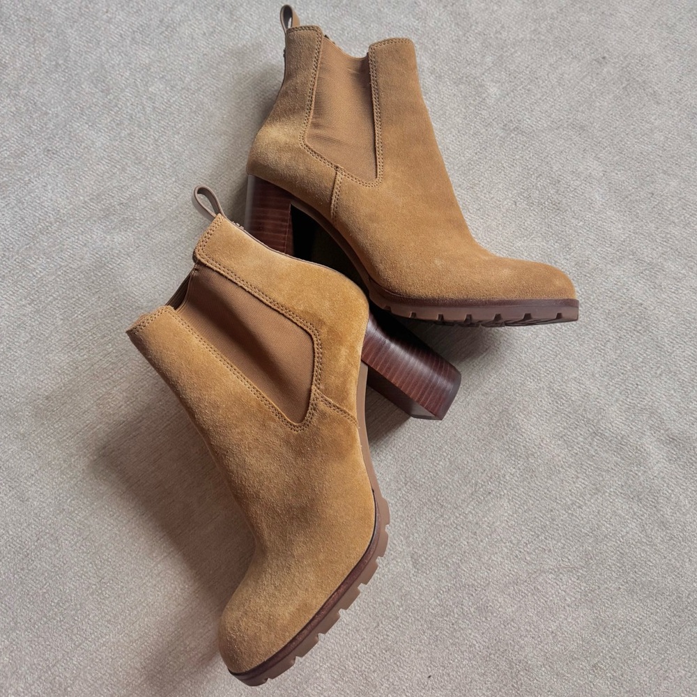 🧸Tory Burch Stafford Tan Suede Leather🧸 - Picture 2 of 9